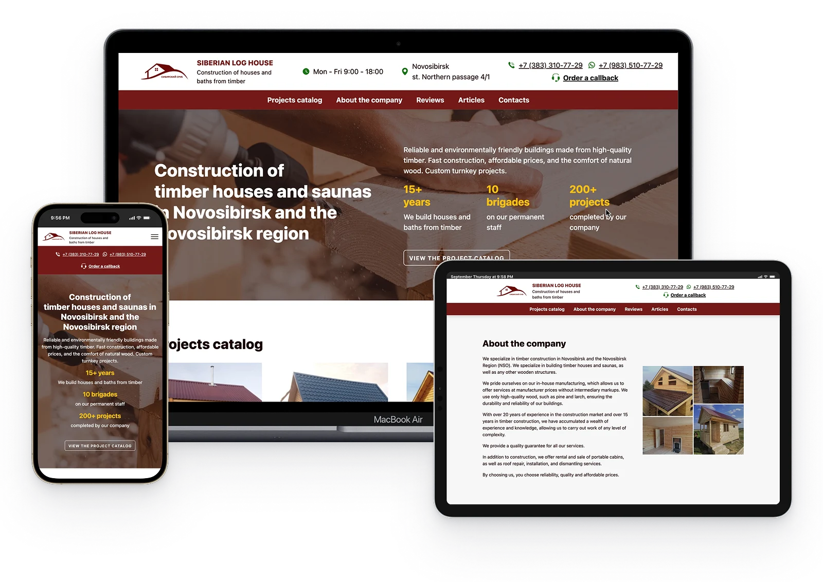 Srub Doma Bani website mockup