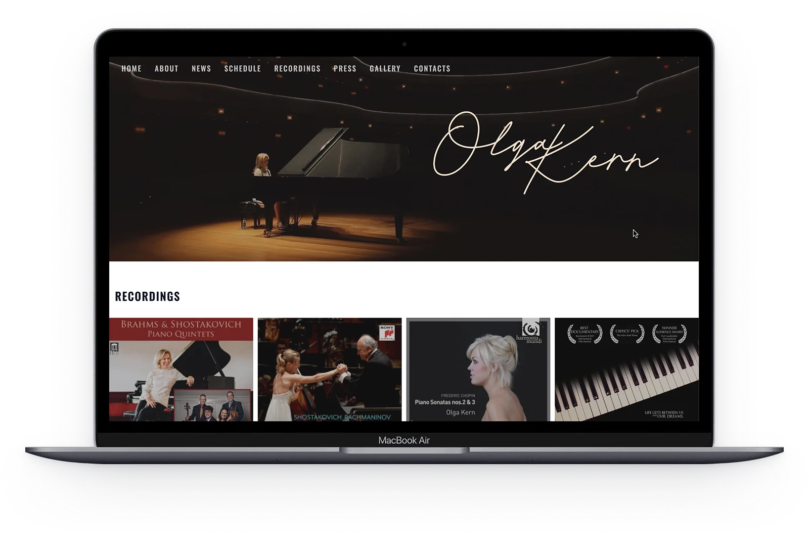 Olga Kern World-Class Pianist Website - Desktop view