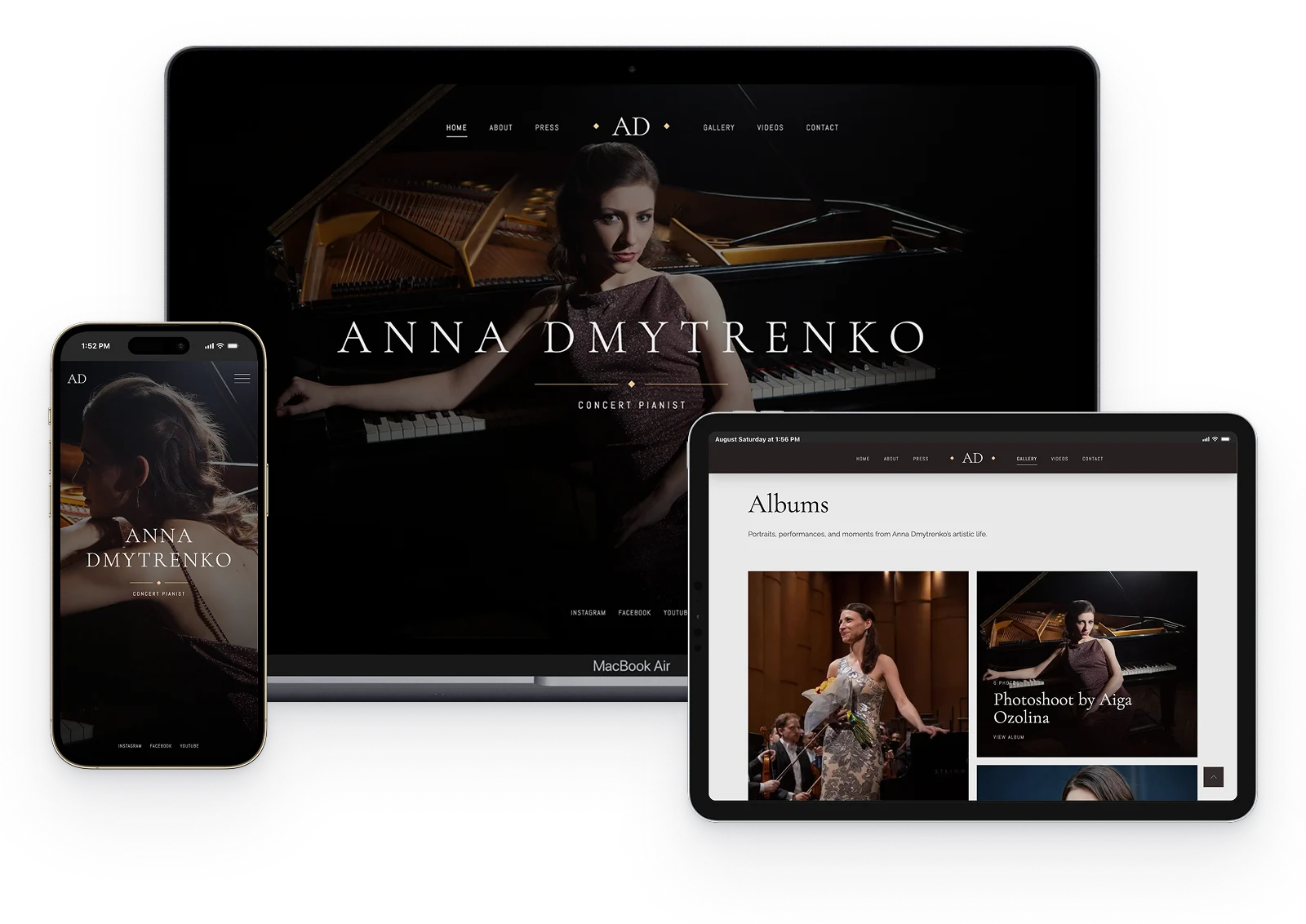 Anna Dmytrenko Concert Pianist website preview